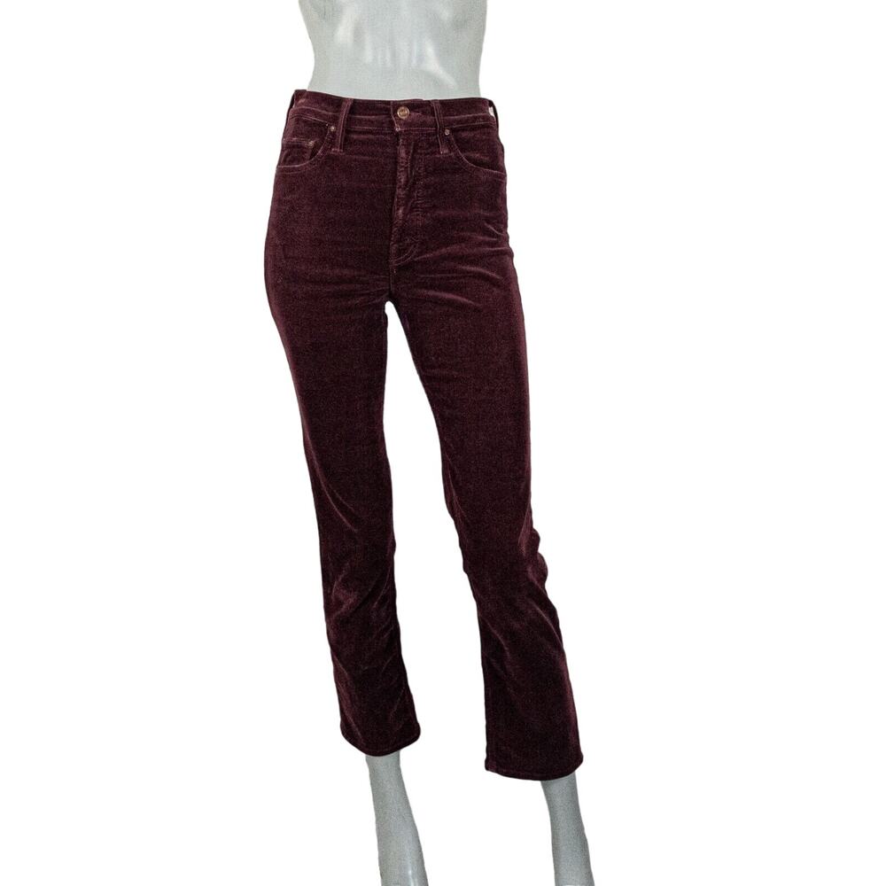 MOTHER denim The Tomcat Ankle Corduroy Jeans in Grape Purple size 24